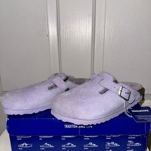 Birkenstock Boston Shearling in Purple Fog